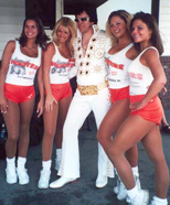 Don Obusek ("Elvis") with the girls from "Hooters"